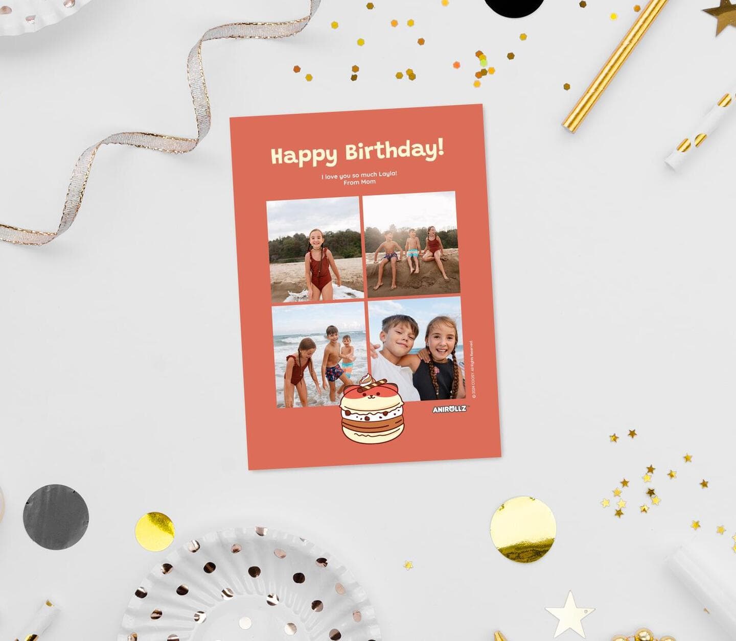 Anirollz® Birthday Cake Foxiroll Card