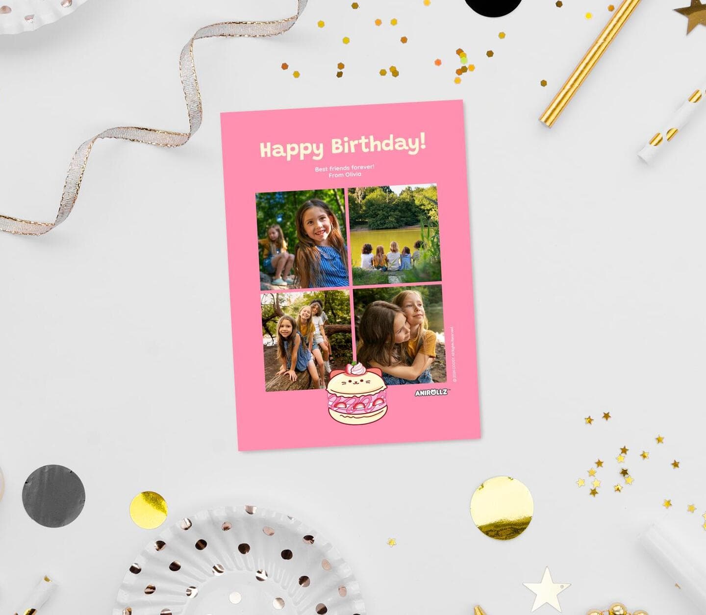 Anirollz® Birthday Cake Kittyroll Card