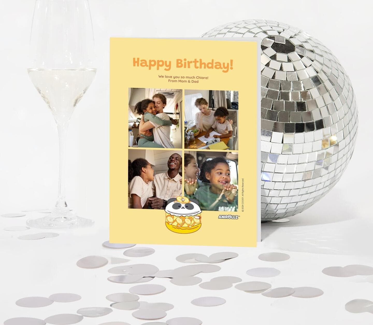 Anirollz® Birthday Cake Pandaroll Card