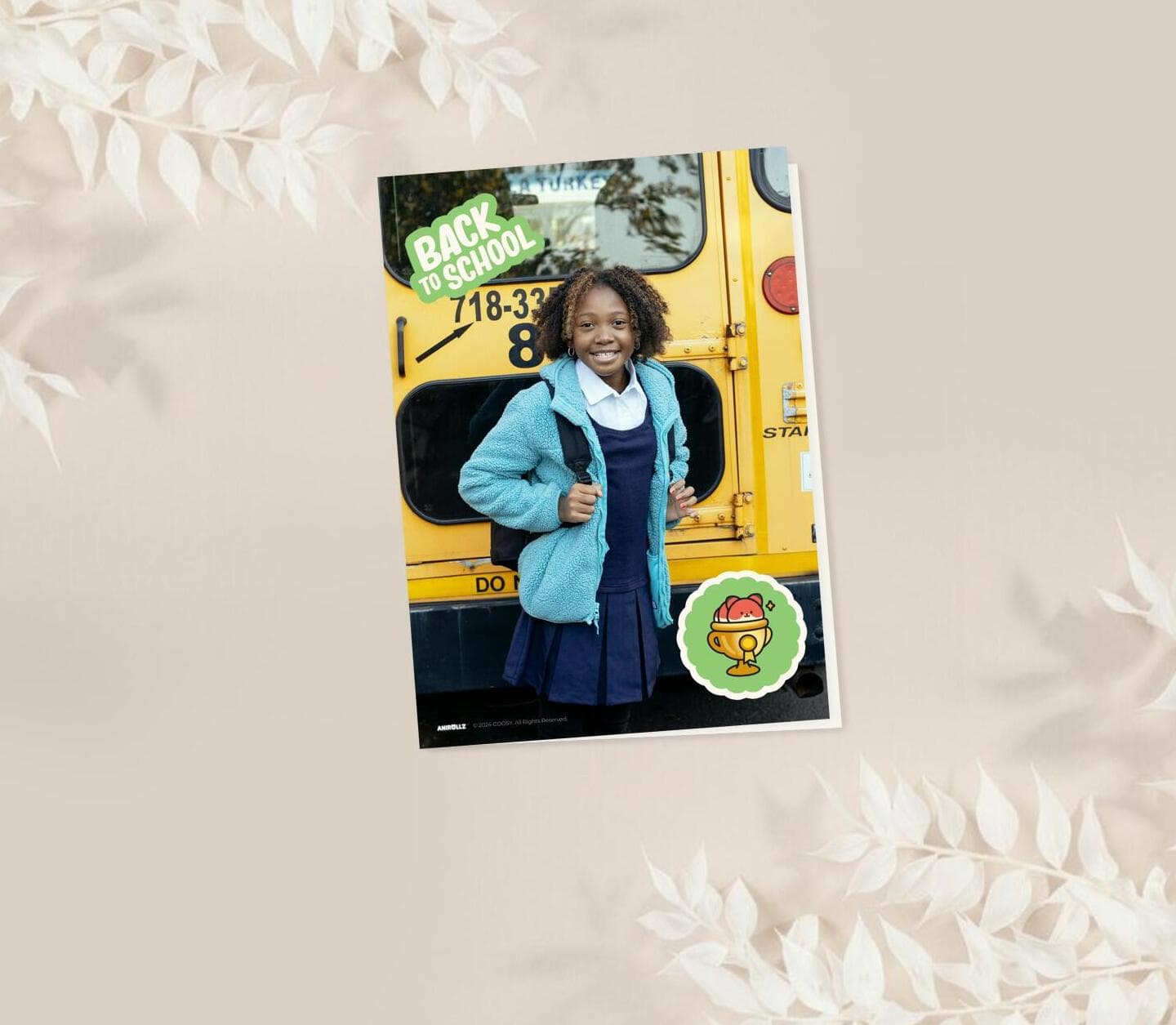 Anirollz® Green Stickers School Card