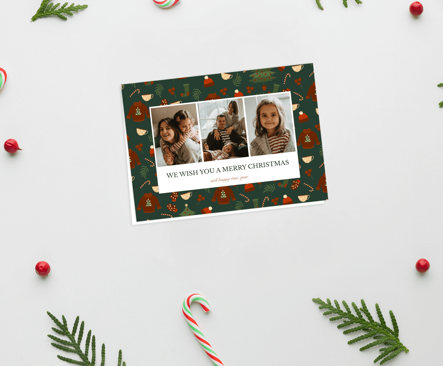 Pattern Christmas Multiphoto Card