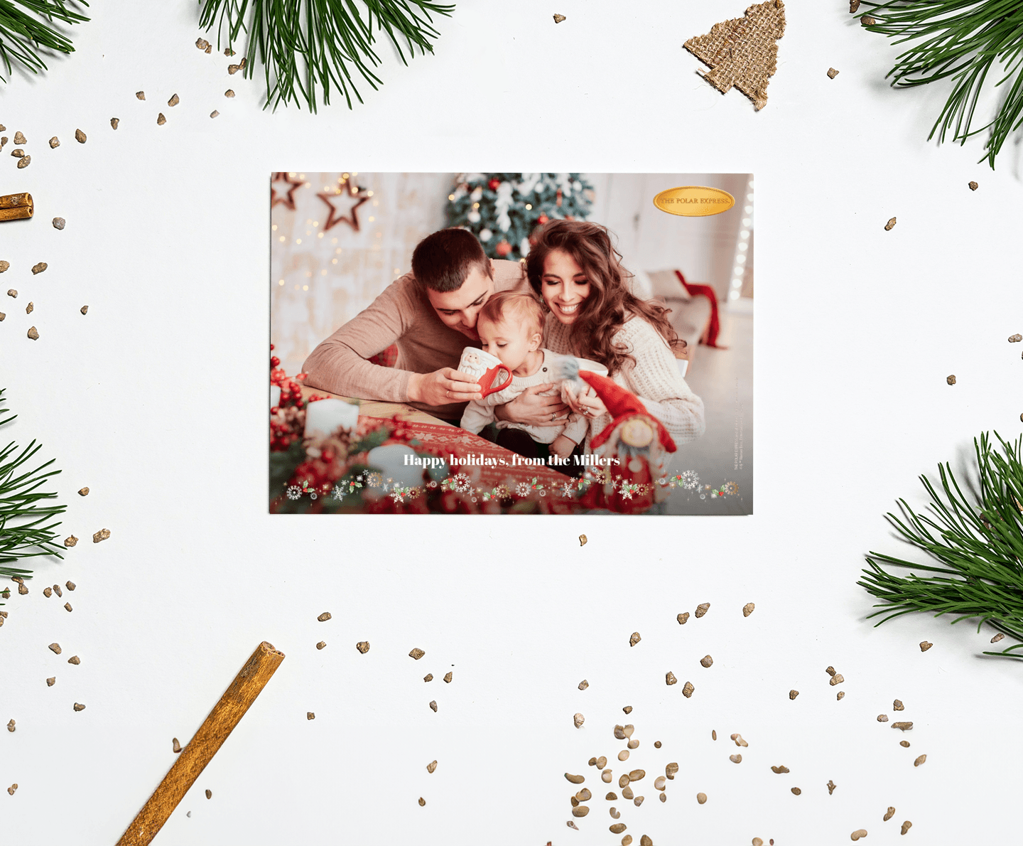 Polar Express™ Christmas Snowflakes Card