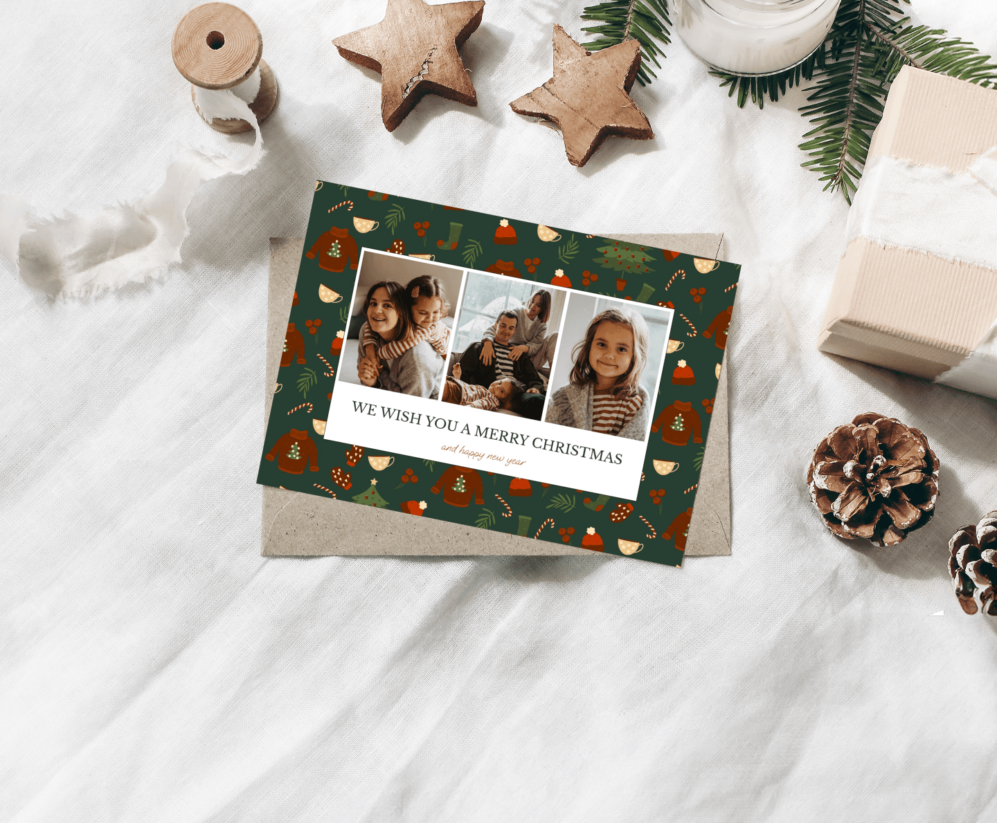 Pattern Christmas Multiphoto Card