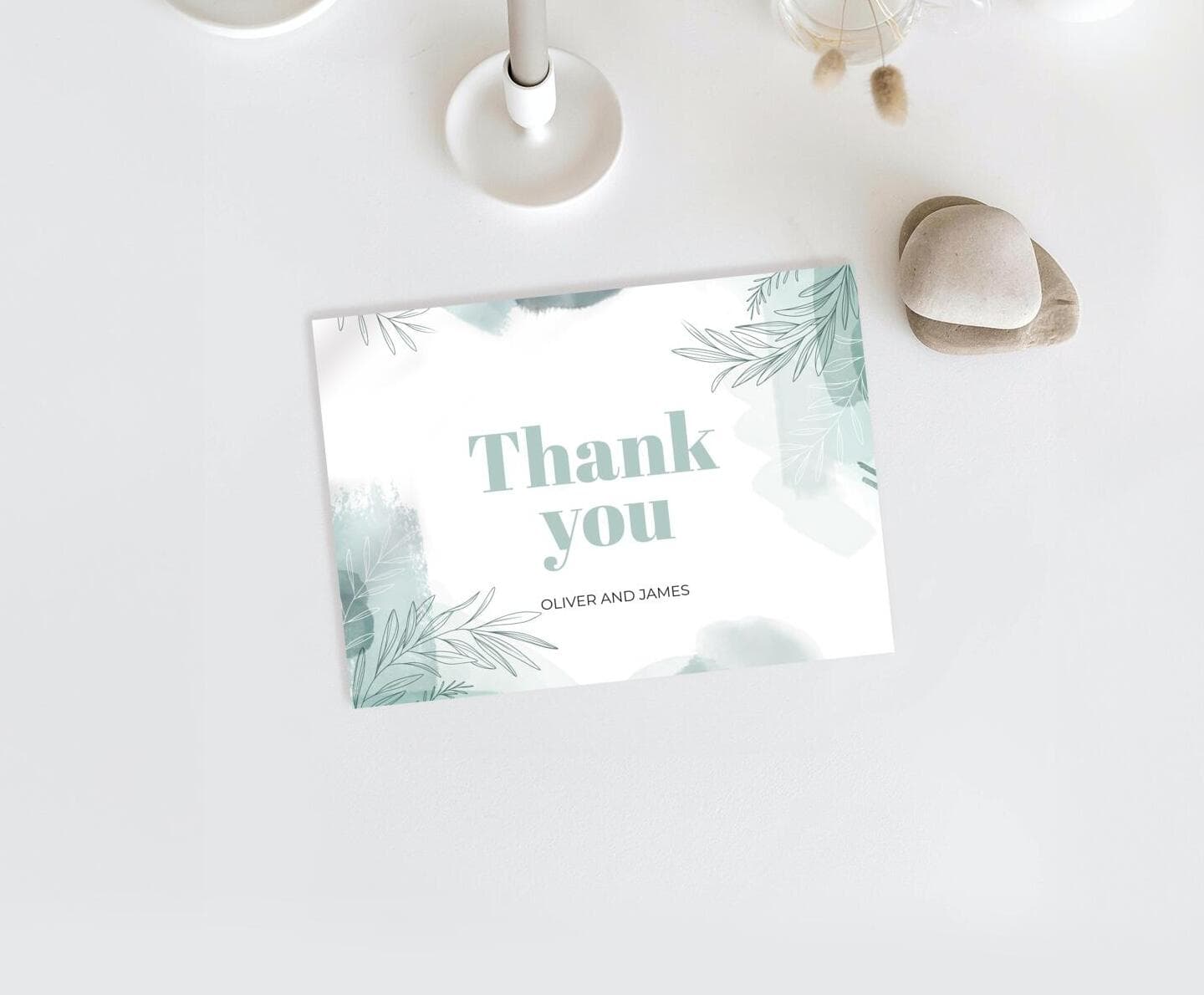 Teal Thank You Card