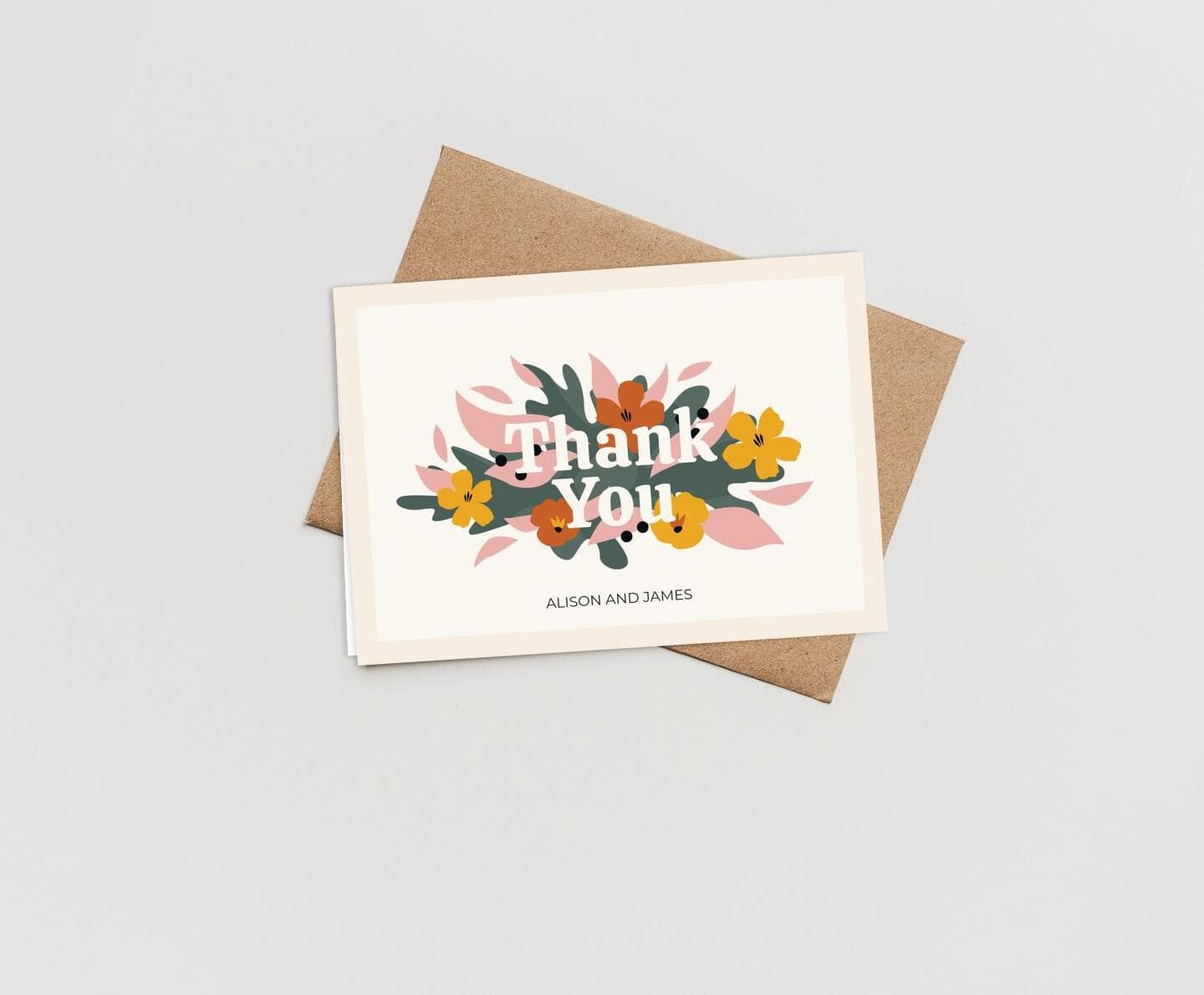 Bloc Flower Thanks Card