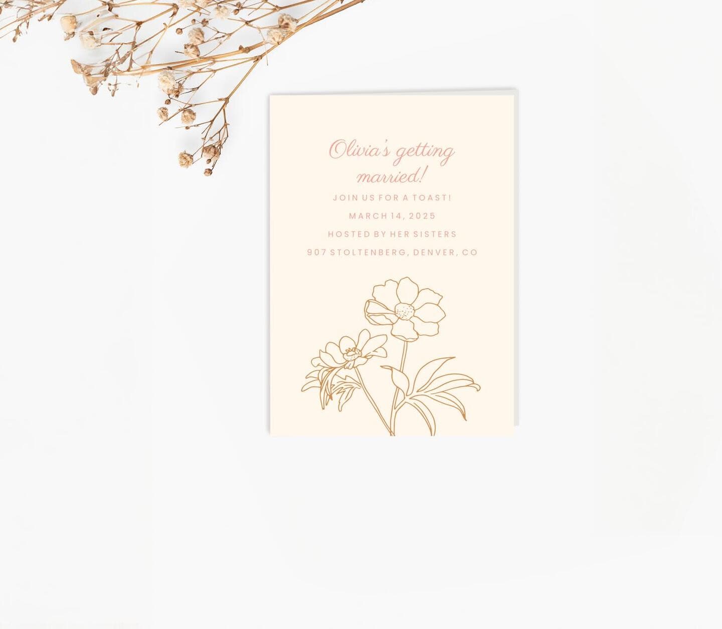 Beige and Pink Toast Card