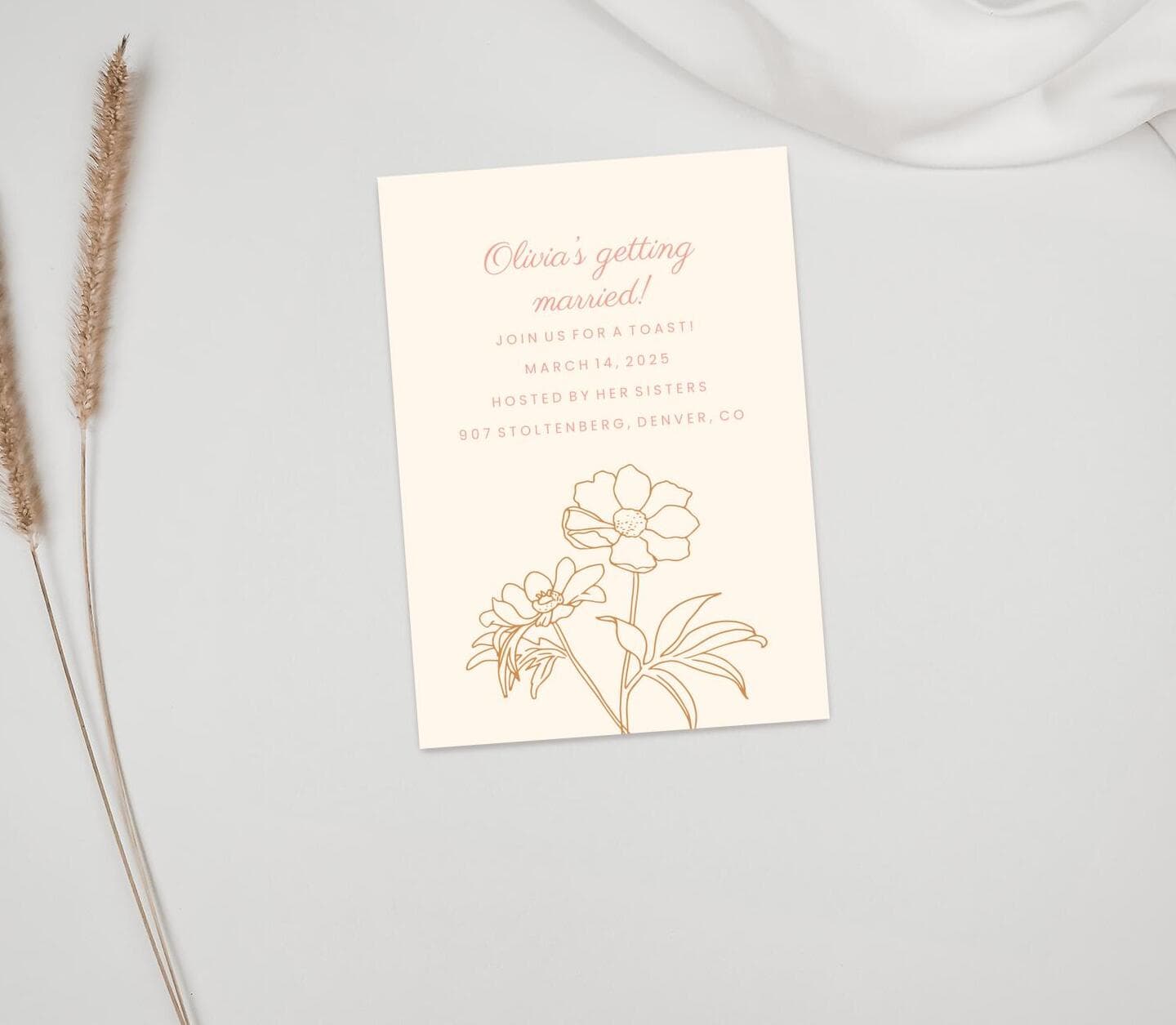 Beige and Pink Toast Card