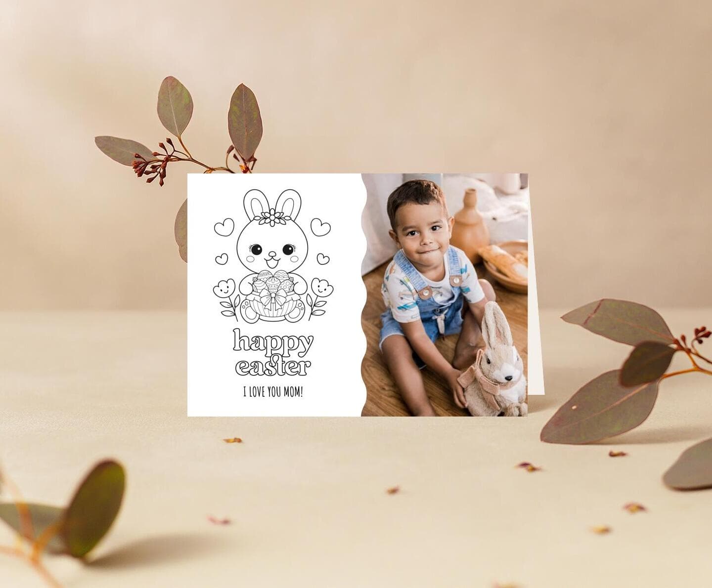 Love Easter Photo Coloring Card