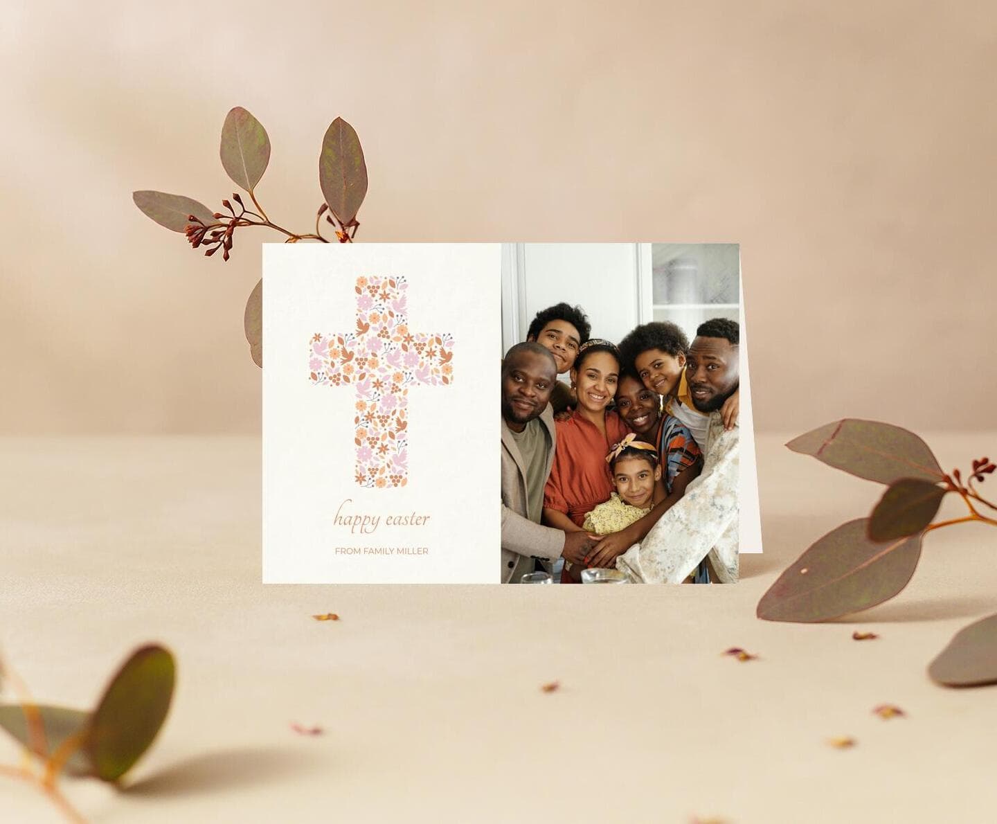 Floral Cross Easter Card