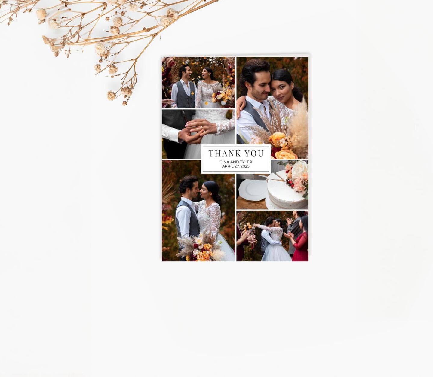 Romantic Collage Thank You Card