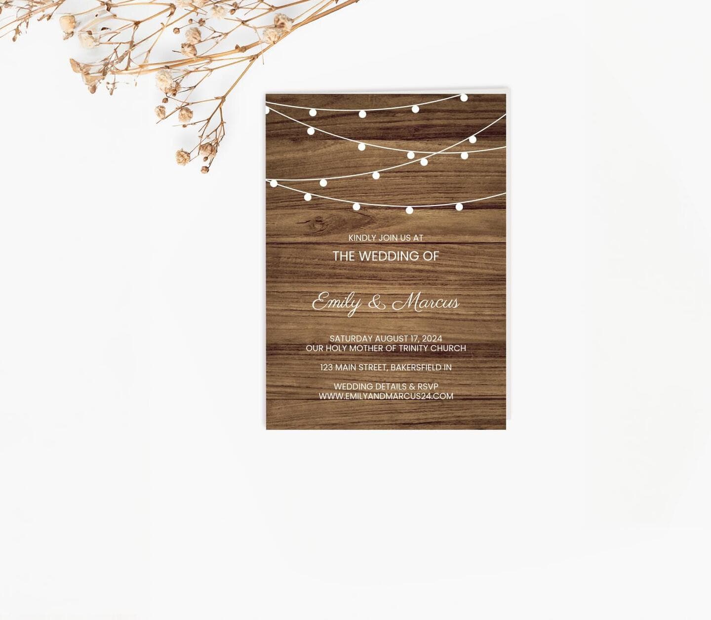Rustic Romantic Invitation Card