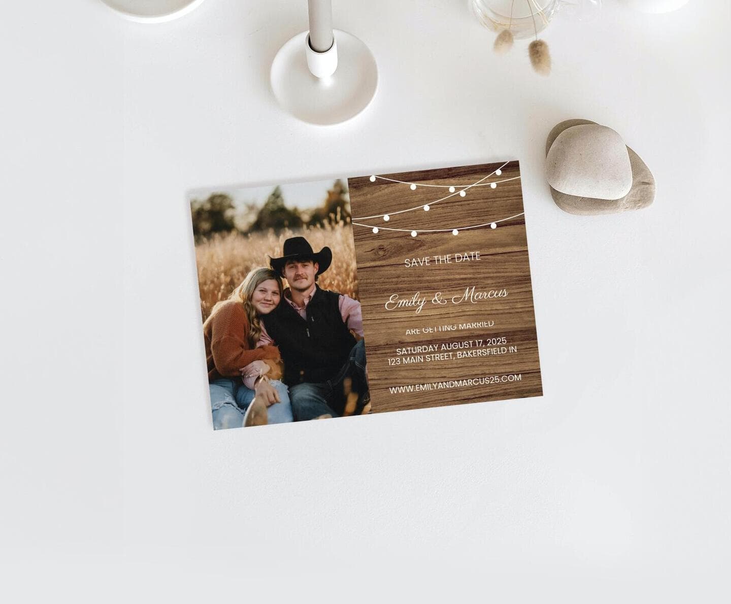 Rustic Romantic Save The Date Card