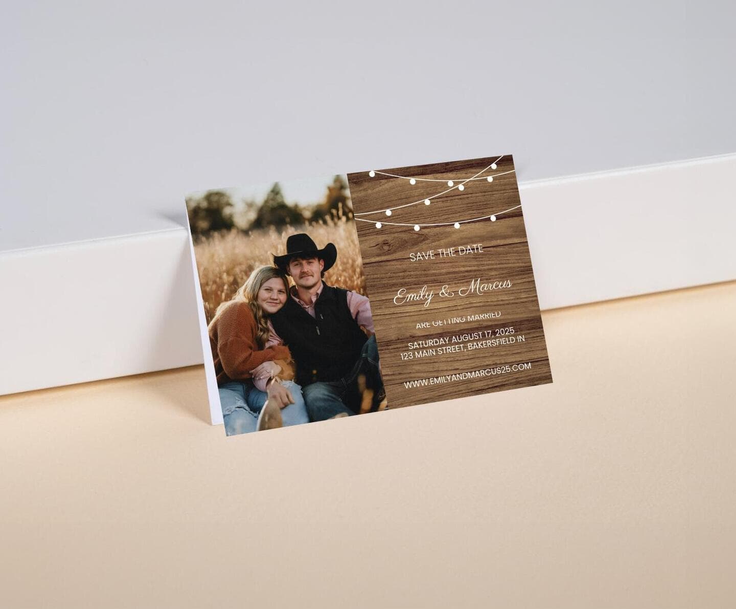 Rustic Romantic Save The Date Card