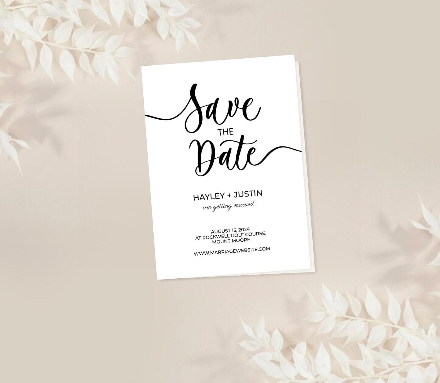 Calligraphy Save The Date Card