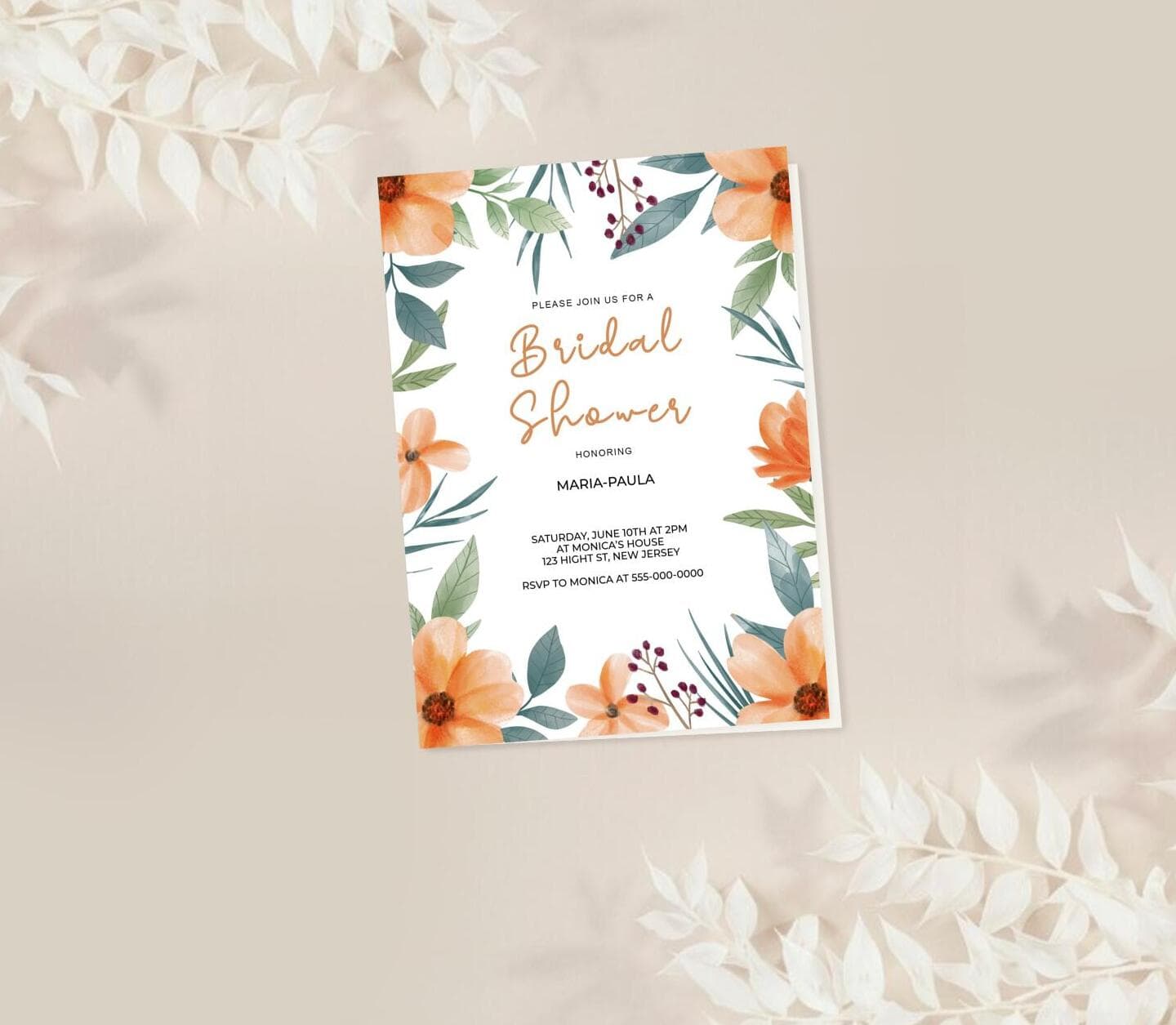 Watercolor Bouquet Bridal Shower Card