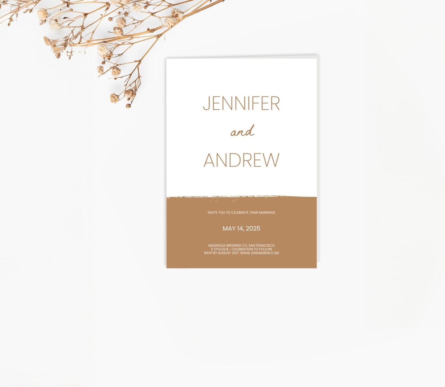 Bold Brown Invitation Card