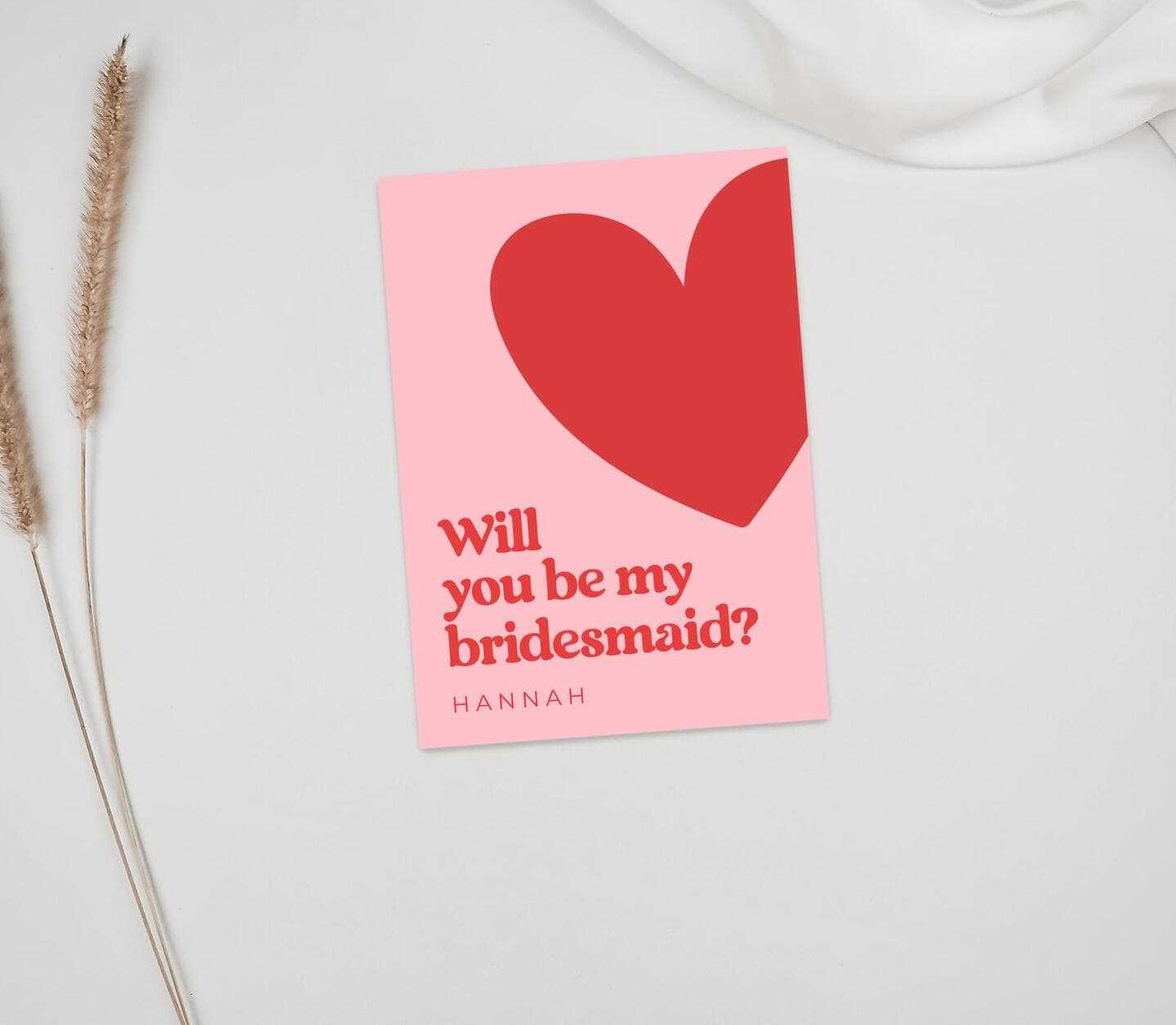 Big Heart Bridesmaid Card