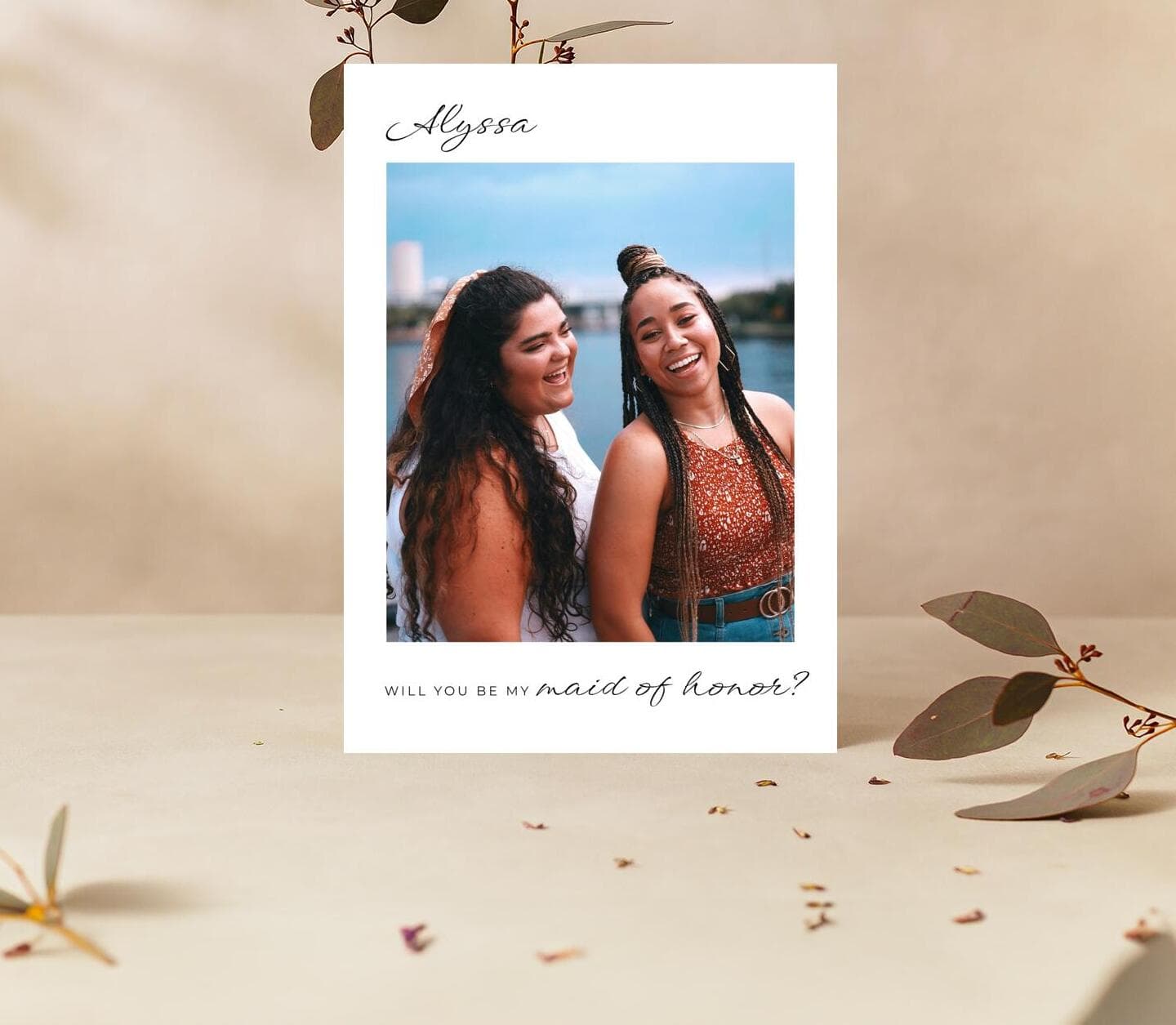 Sweet Calligraphy Maid Of Honor Card