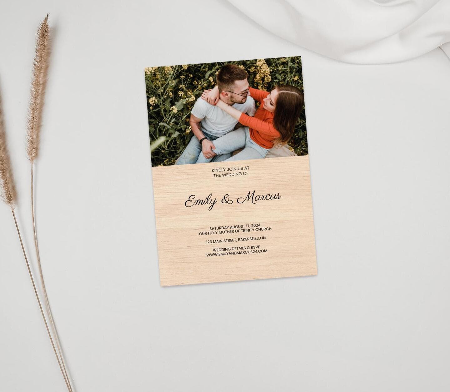 Wood Love Invitation Card