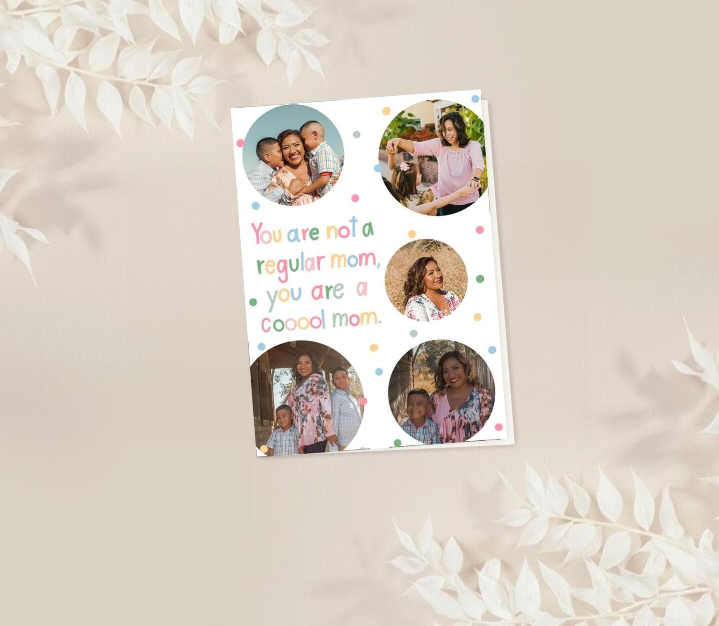 Colorful Polka Dots Mom Card
