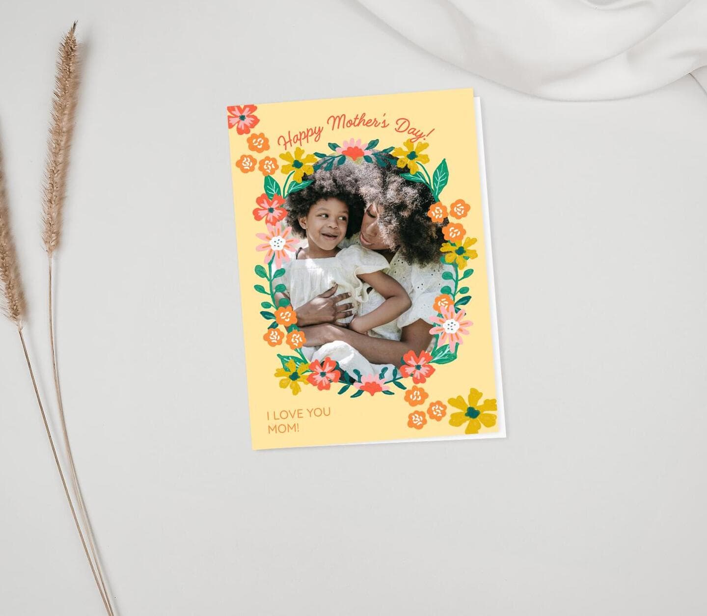 Flowery Spring Oval Frame Card