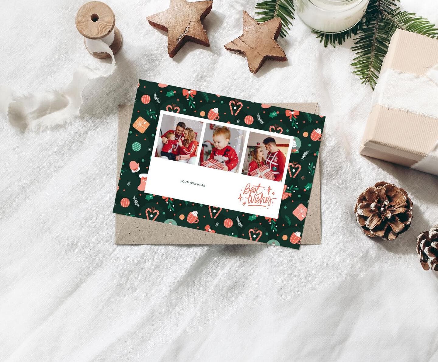 Christmas Paper Gift Pattern Card