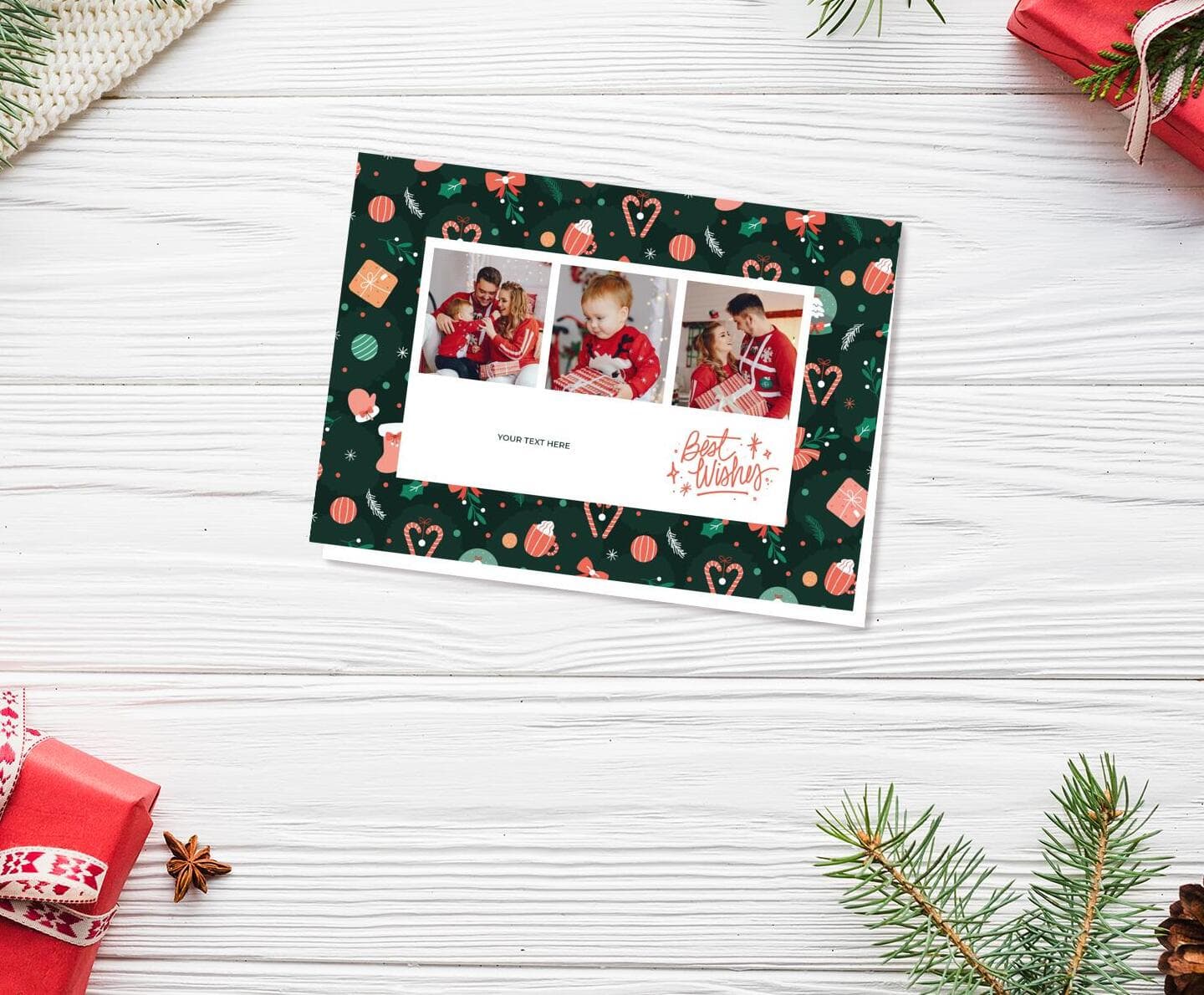 Christmas Paper Gift Pattern Card