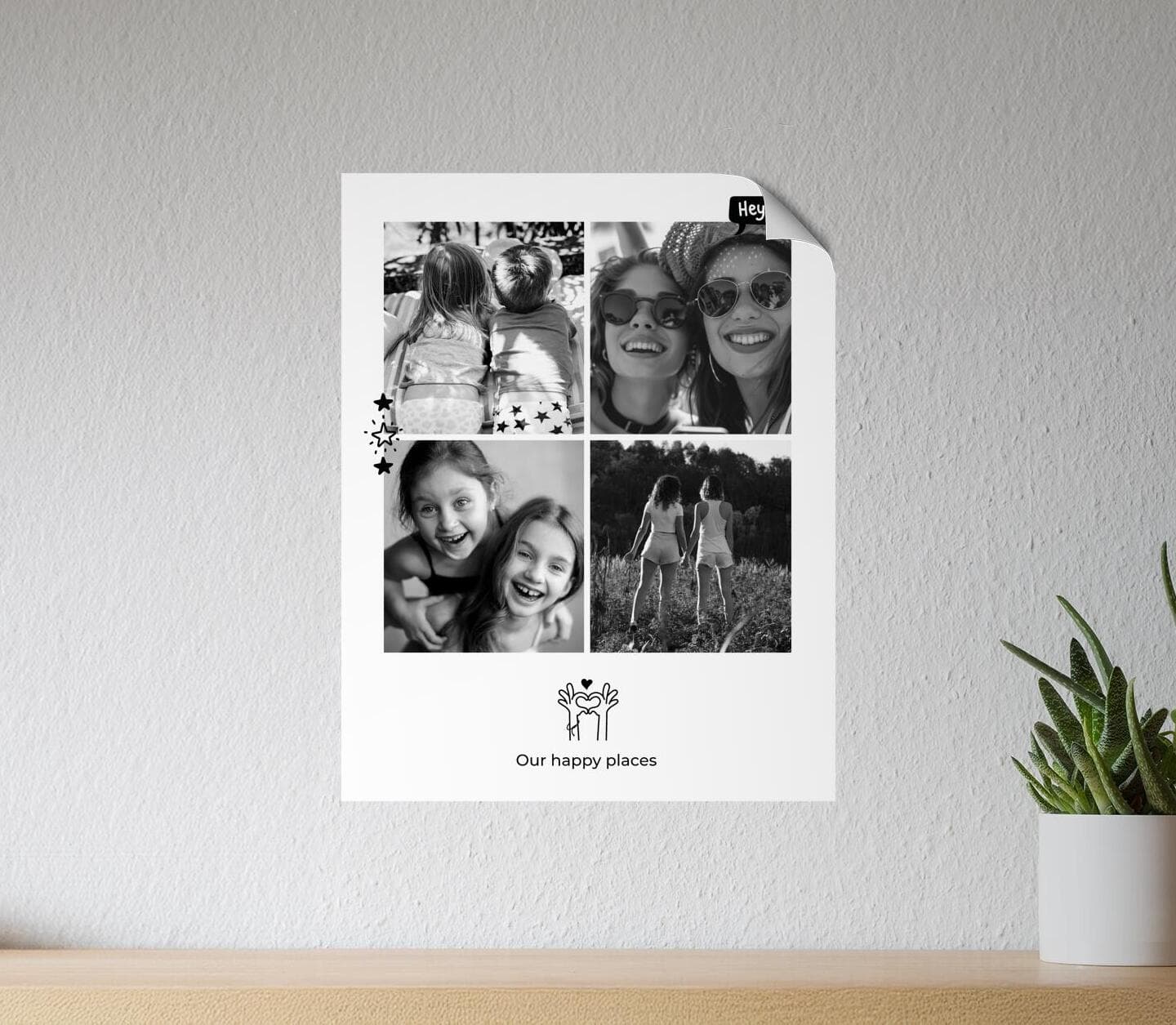 Decorated Black And White Poster