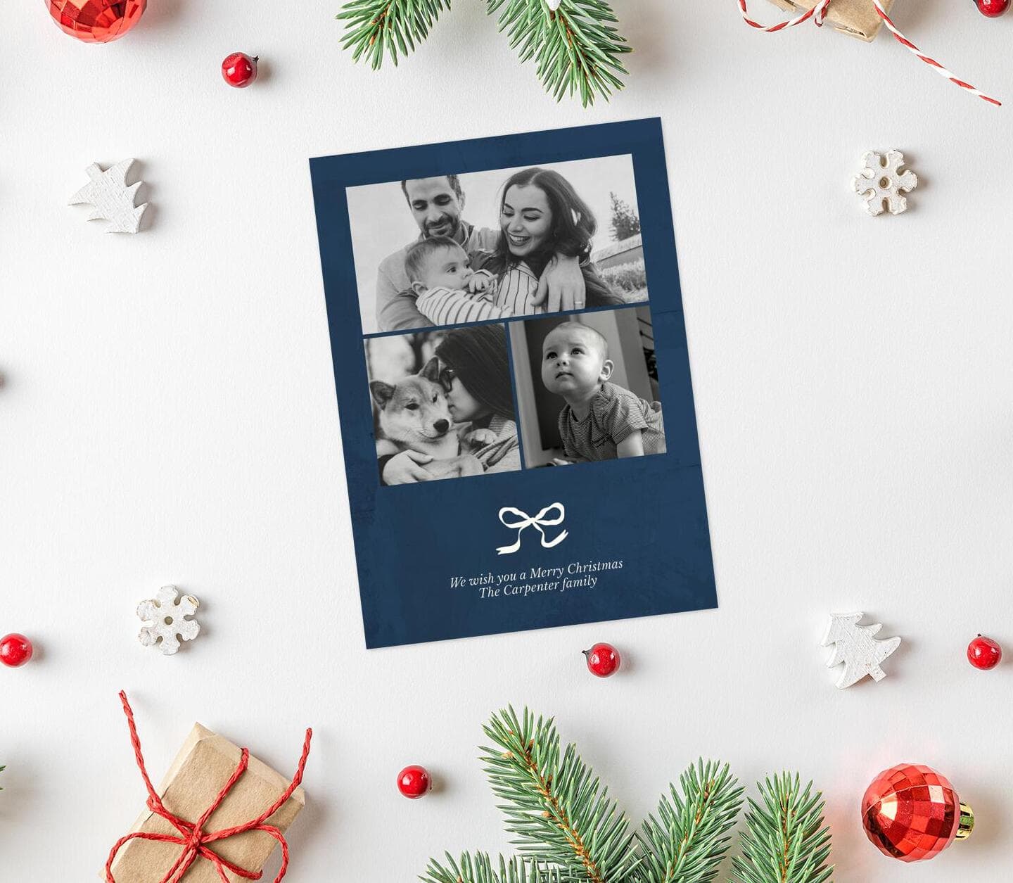 Blue Elegant Bow Tie Card