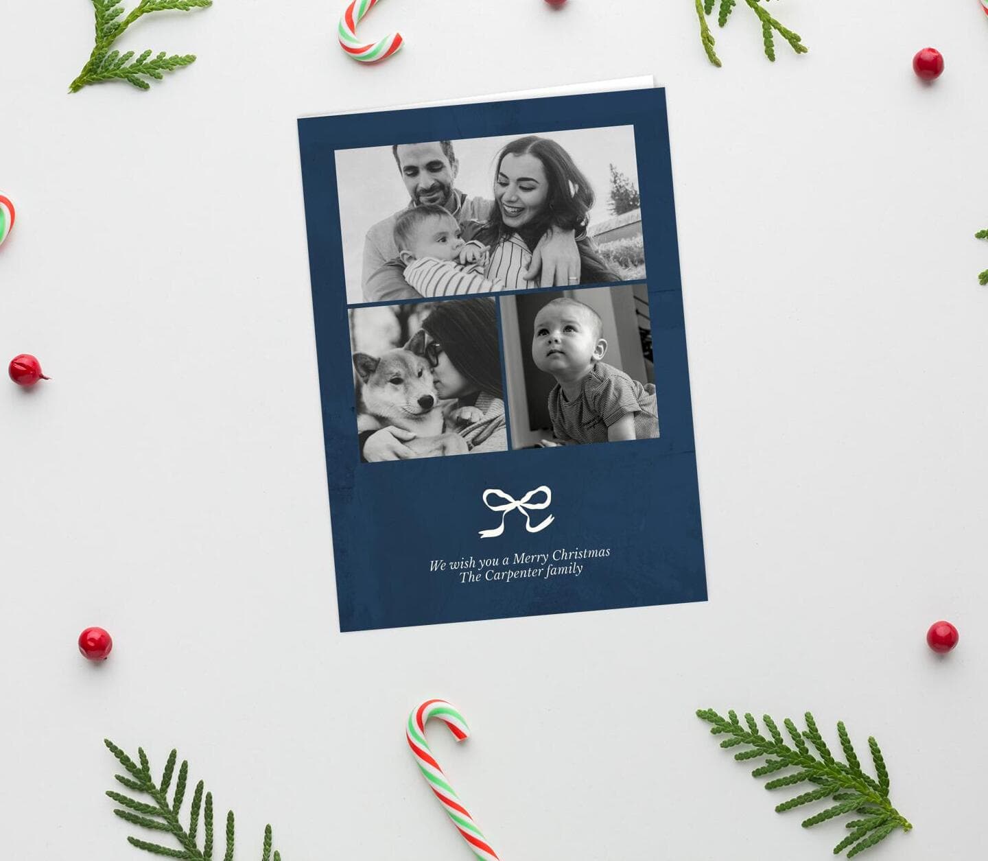 Blue Elegant Bow Tie Card