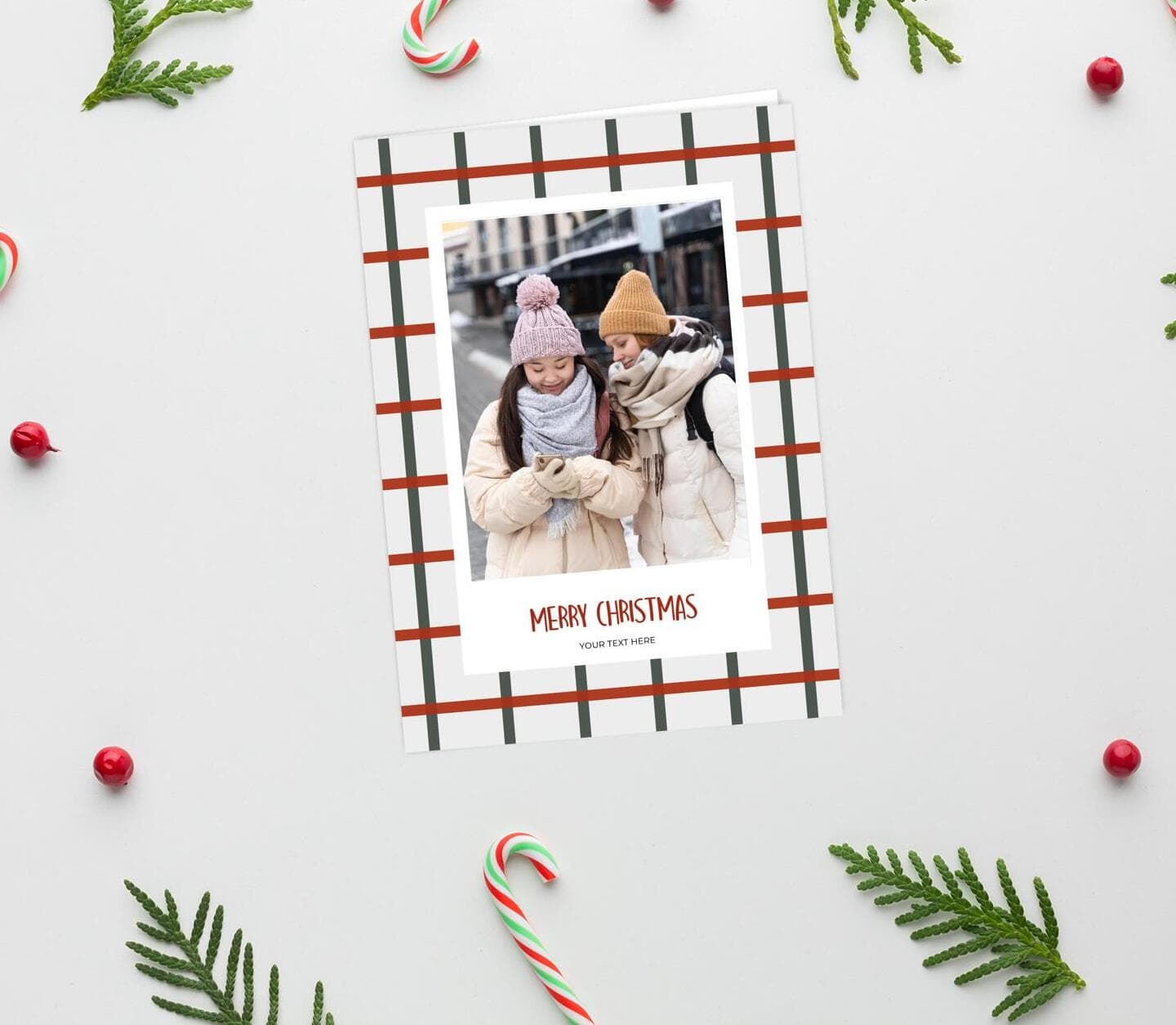 Christmas Tartan Pattern Card