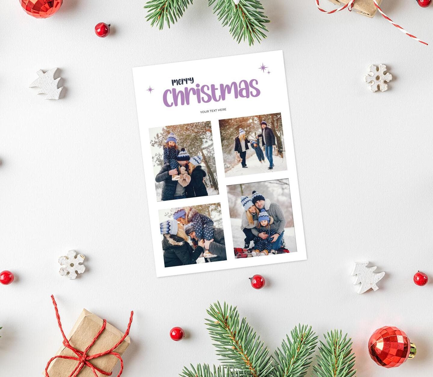 Purple Christmas Card