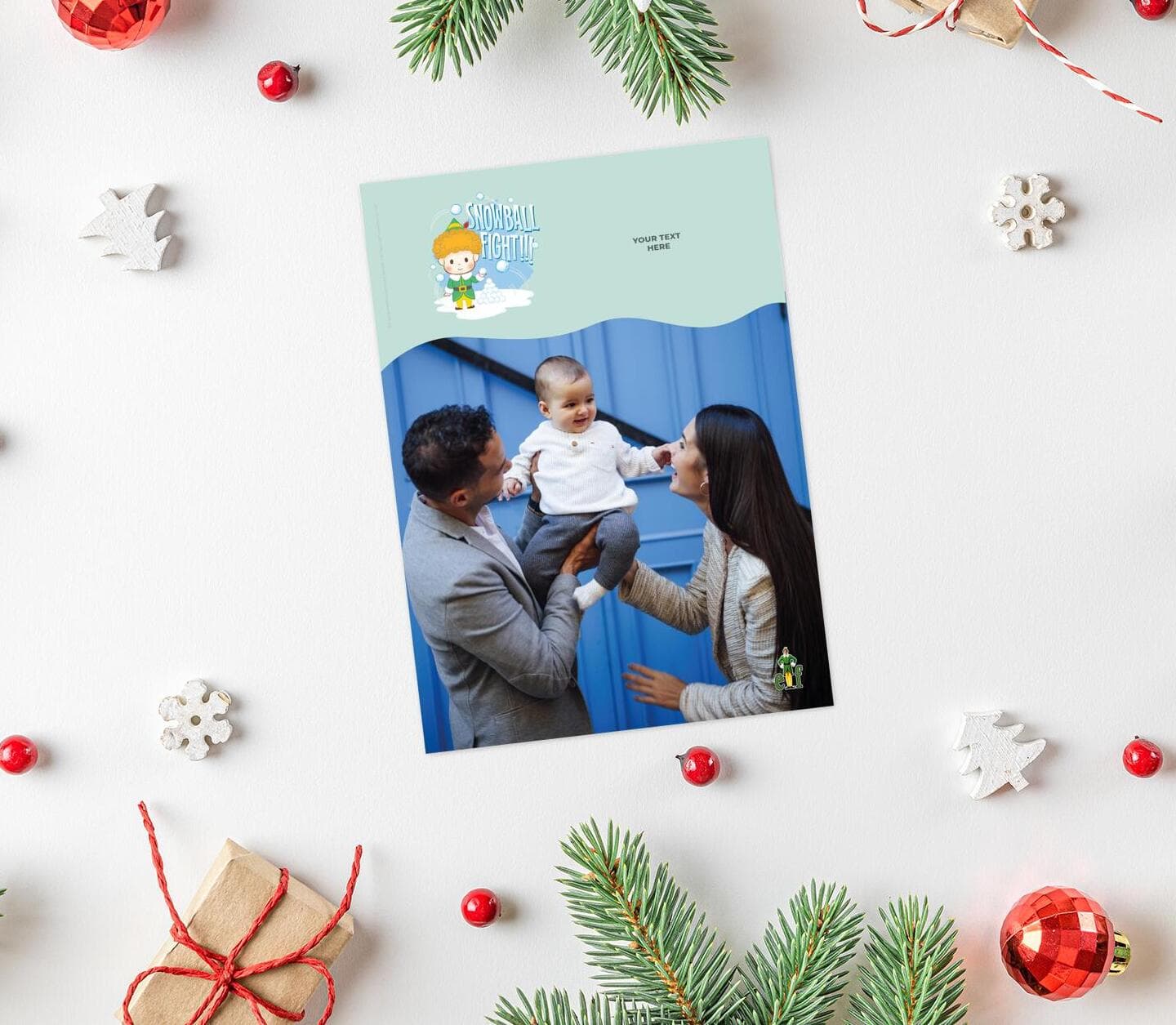 Elf™ Snowball Fight Blue Card