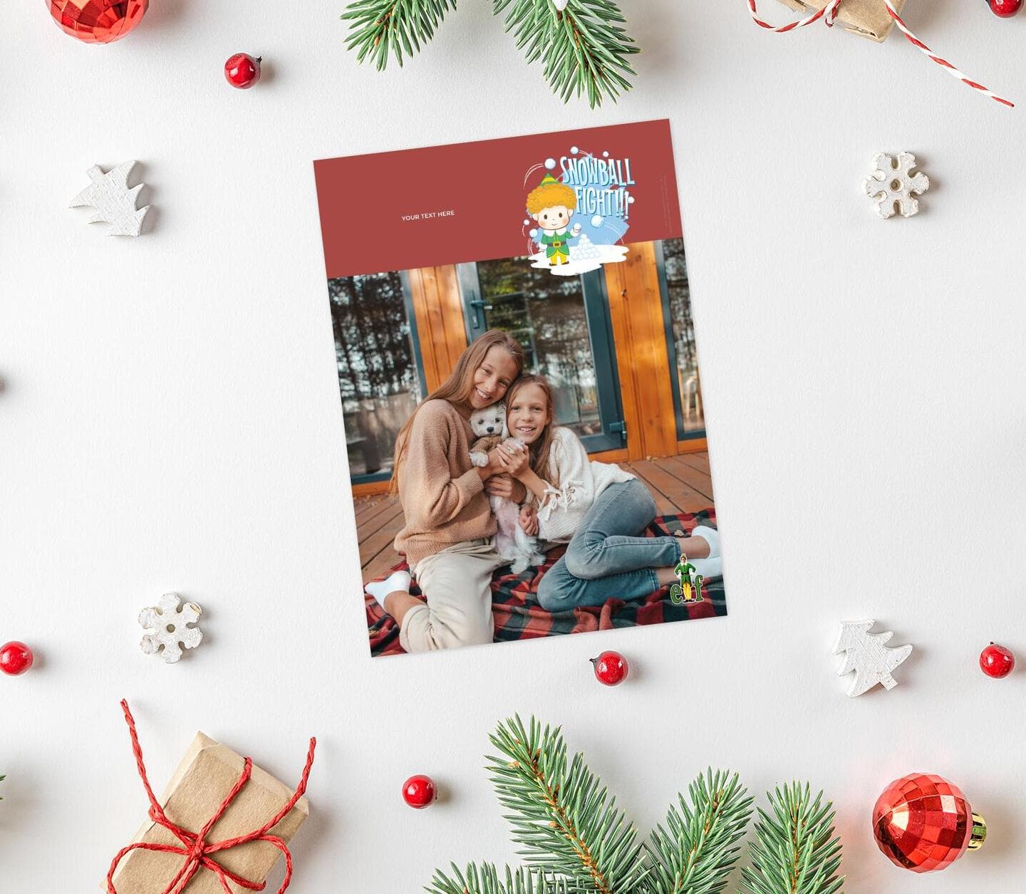 Elf™ Snowball Fight Red Card