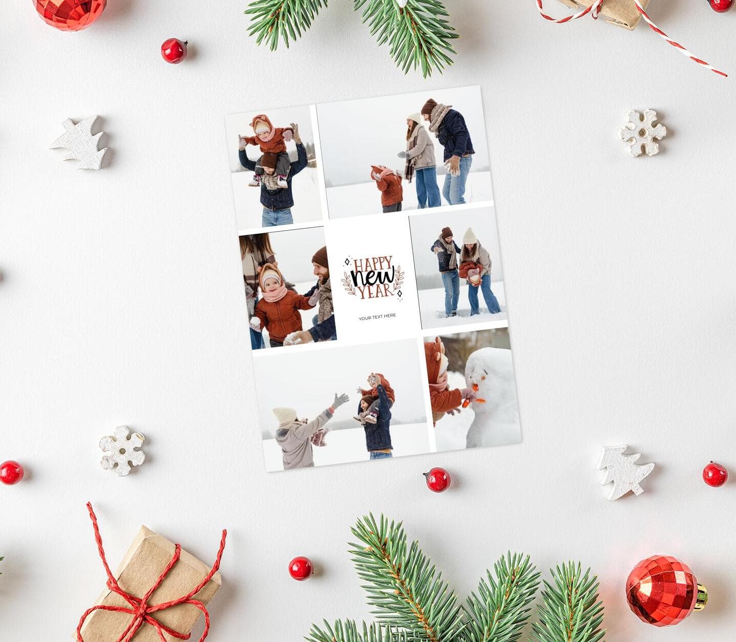 New Year Multiphoto Vertical Card