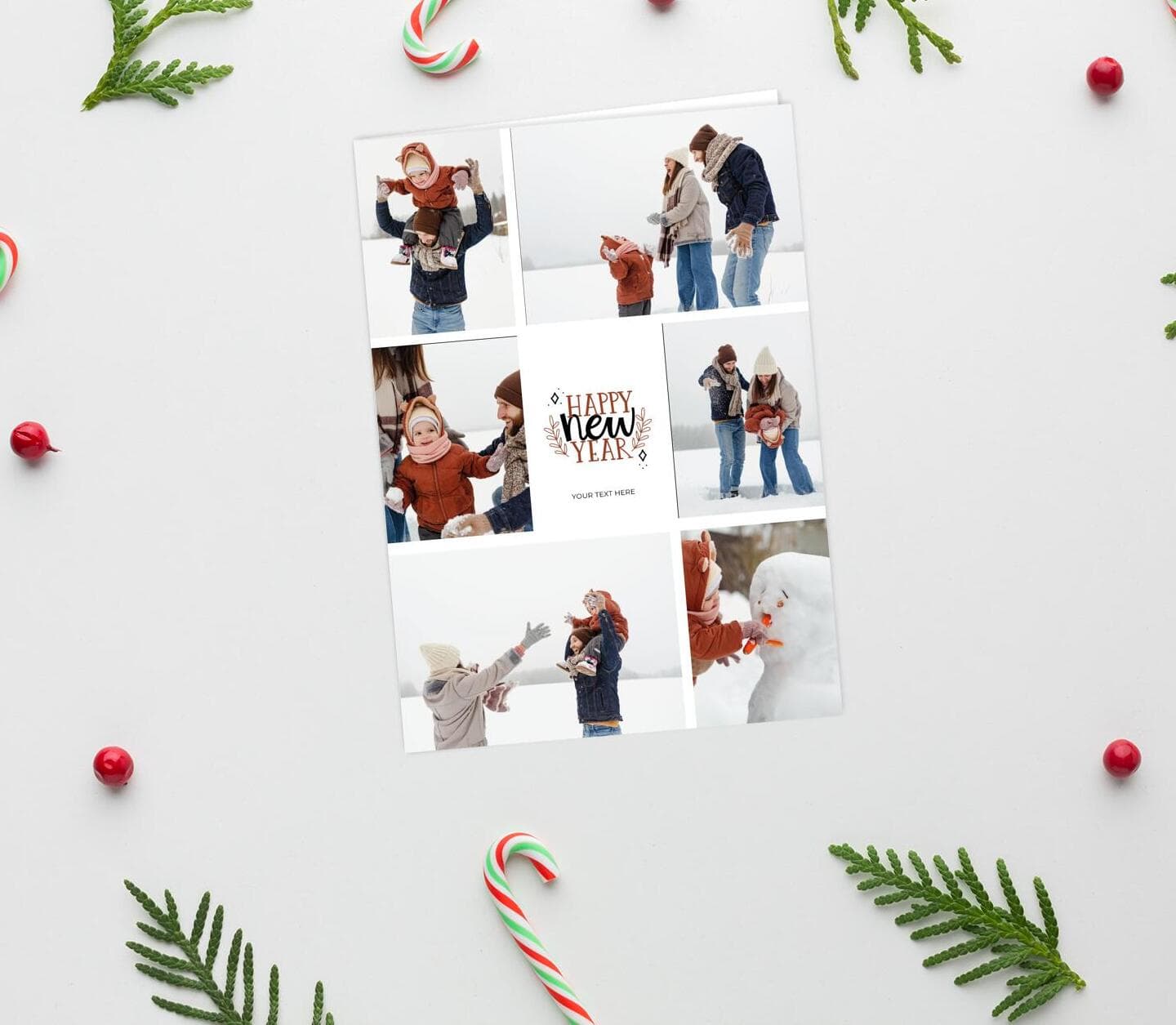 New Year Multiphoto Vertical Card