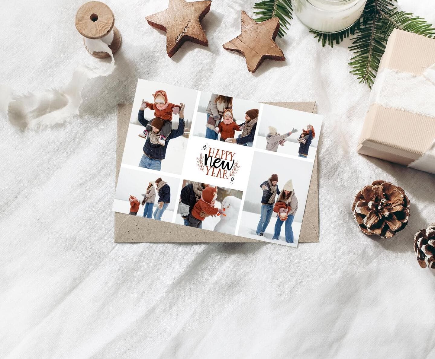 New Year Multiphoto Horizontal Card