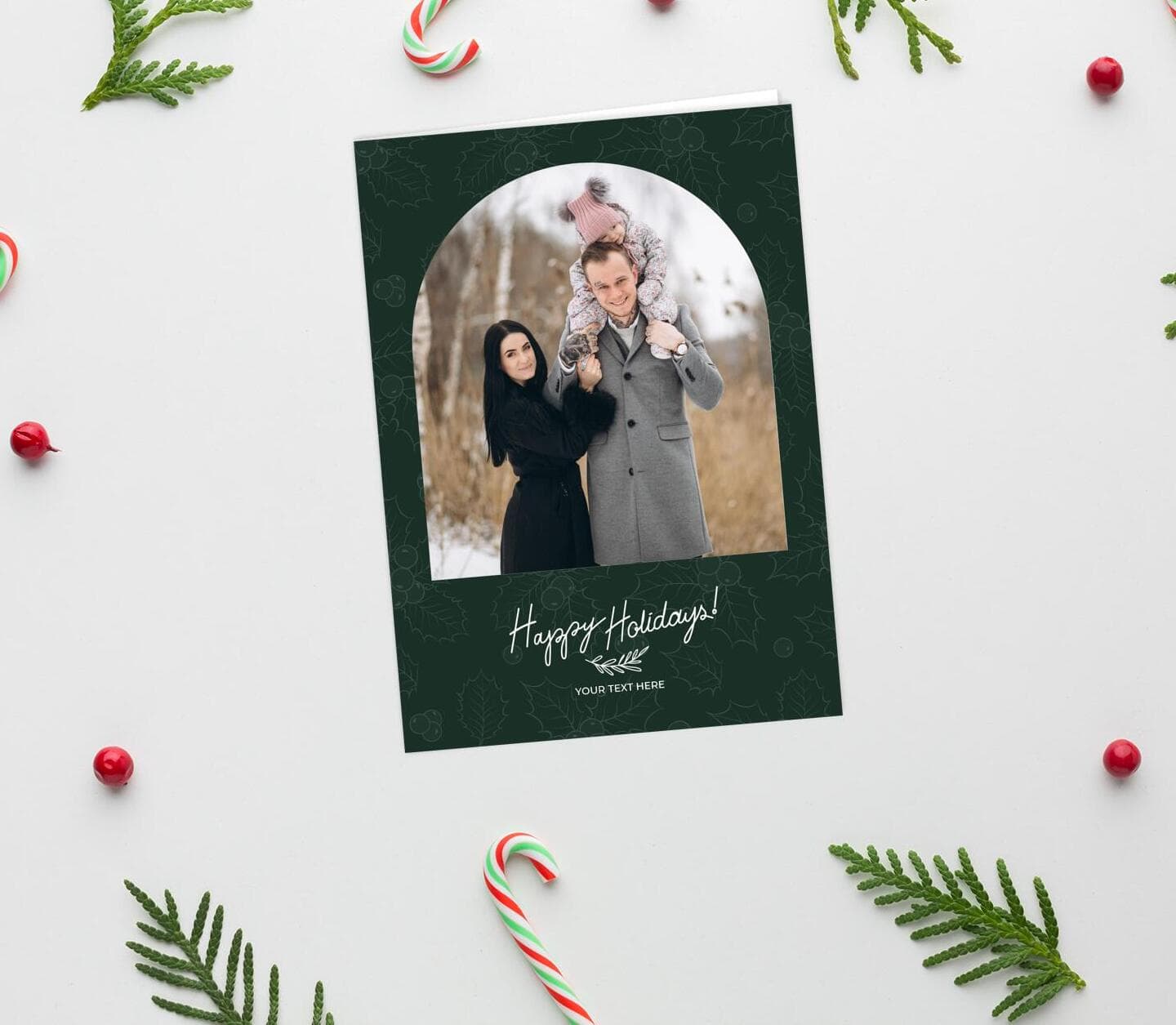 Green Mistletoe Card