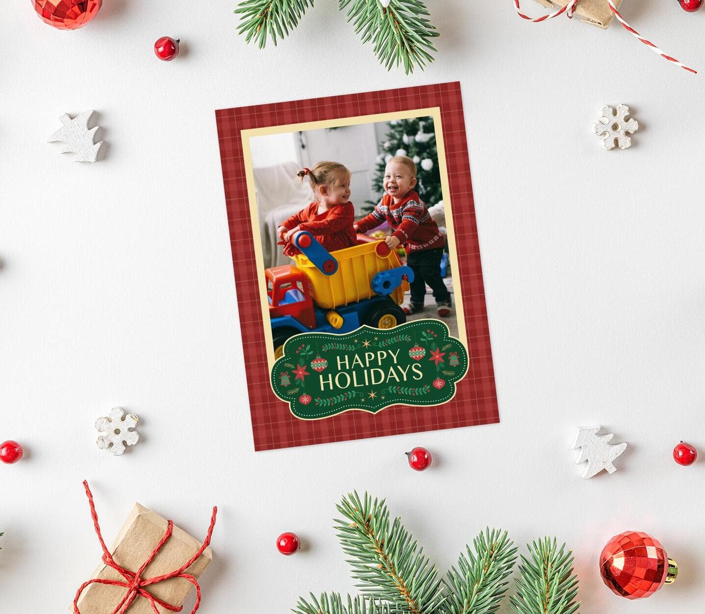 Traditional Tartan Holidays Card