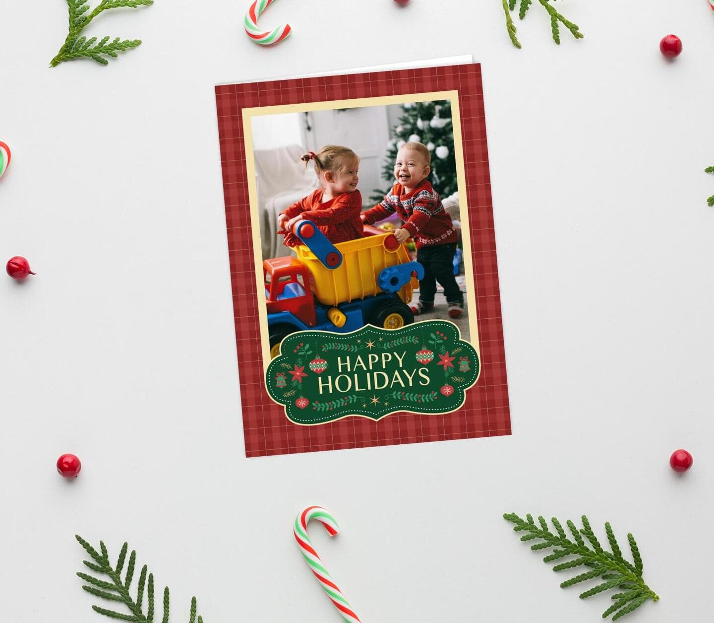 Traditional Tartan Holidays Card