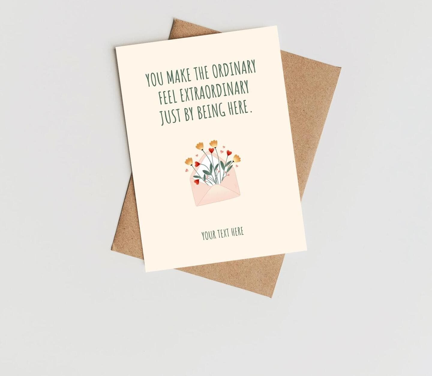 Extroardinary Love Quote Card