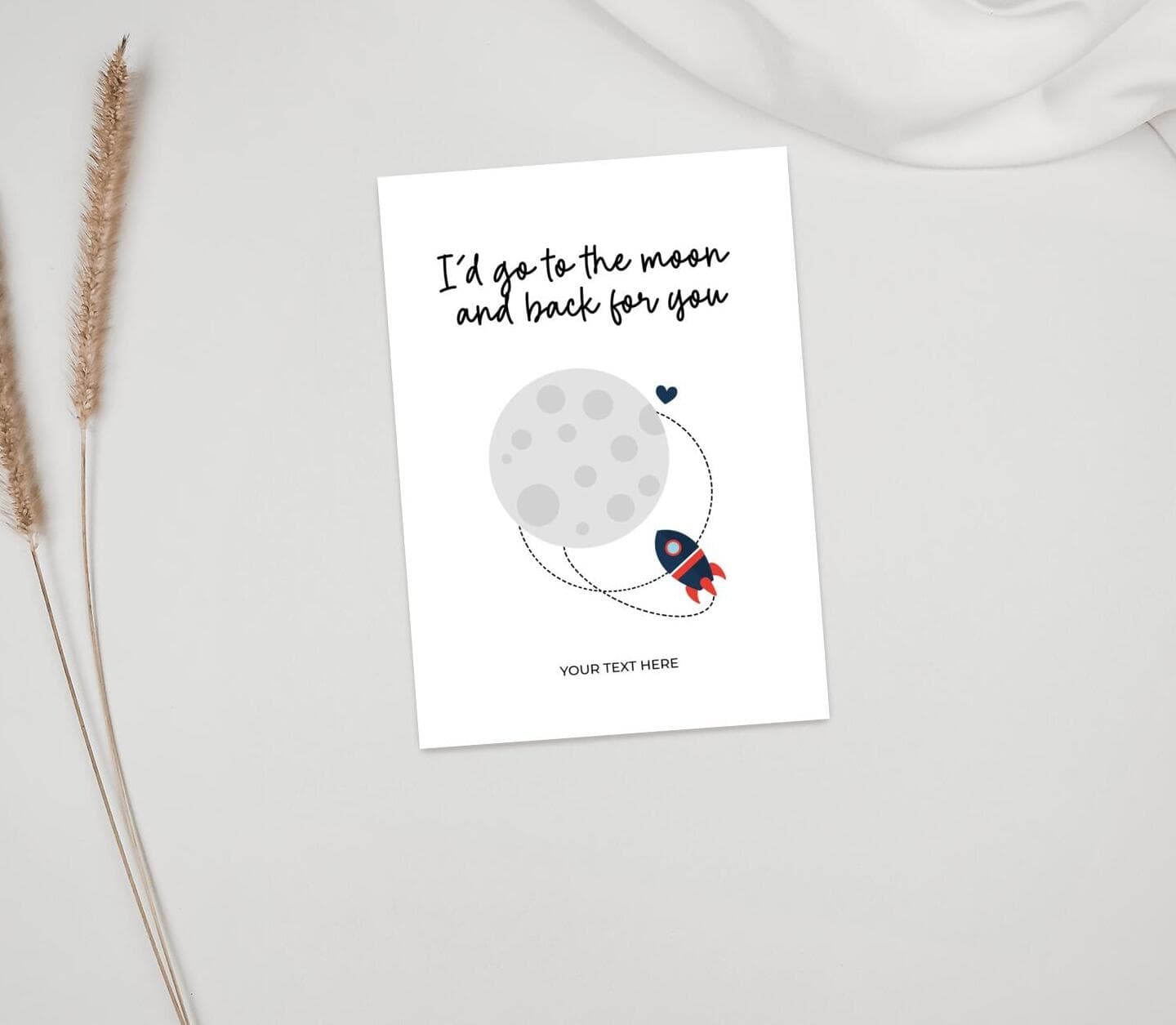 Go To The Moon Quote Card
