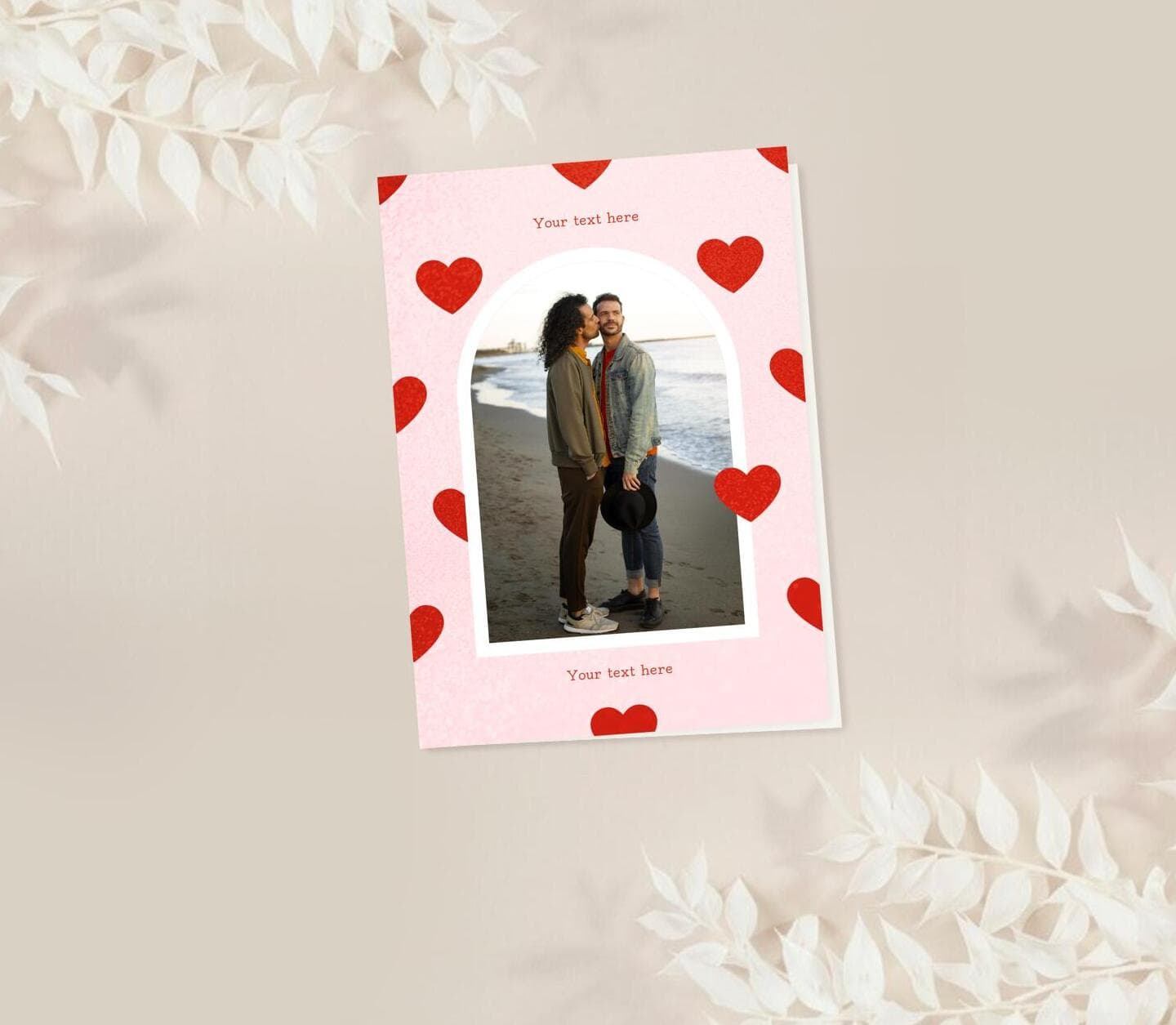 Red Hearts Pattern Card