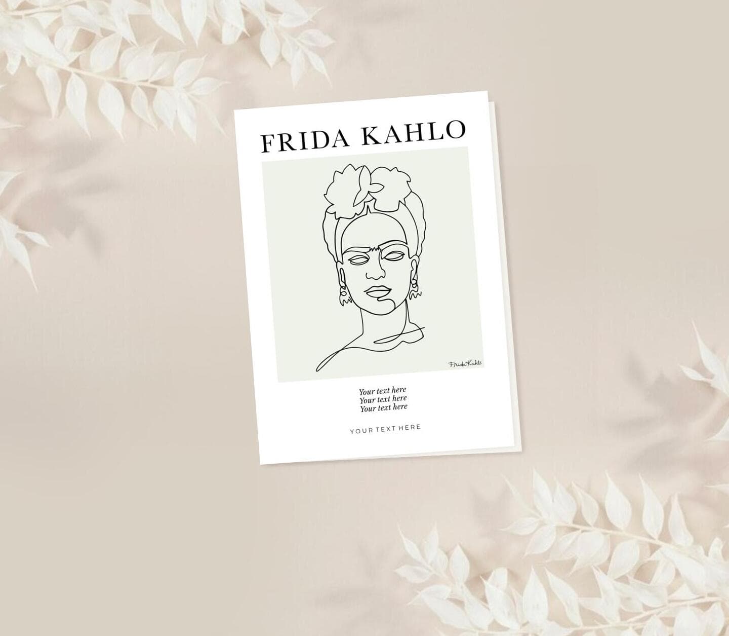 Frida Kahlo™ Line Art Portrait Card