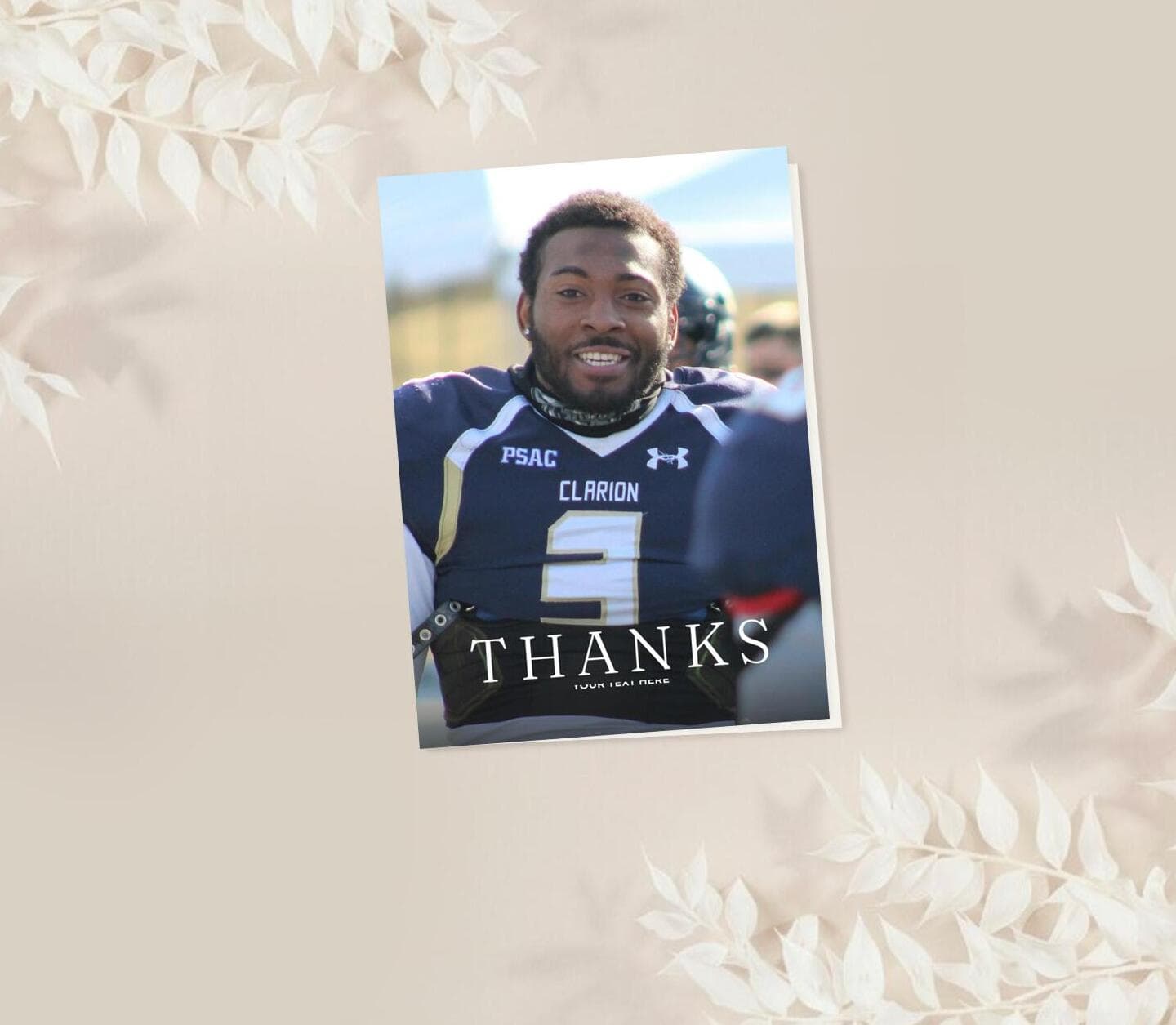 Portrait White Capital Thank You Card