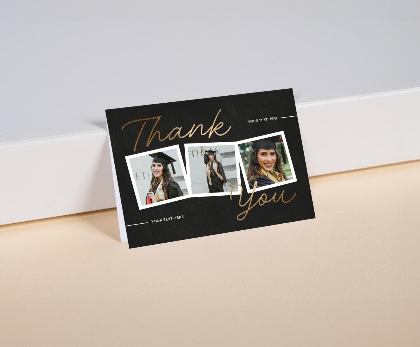 Multi-Square Golden Thank You Card