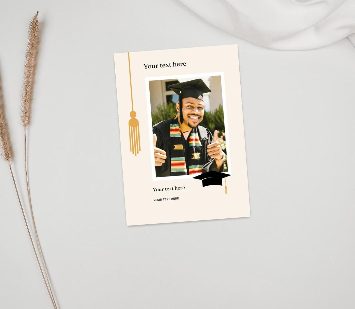 Golden Tassel Announcement Card