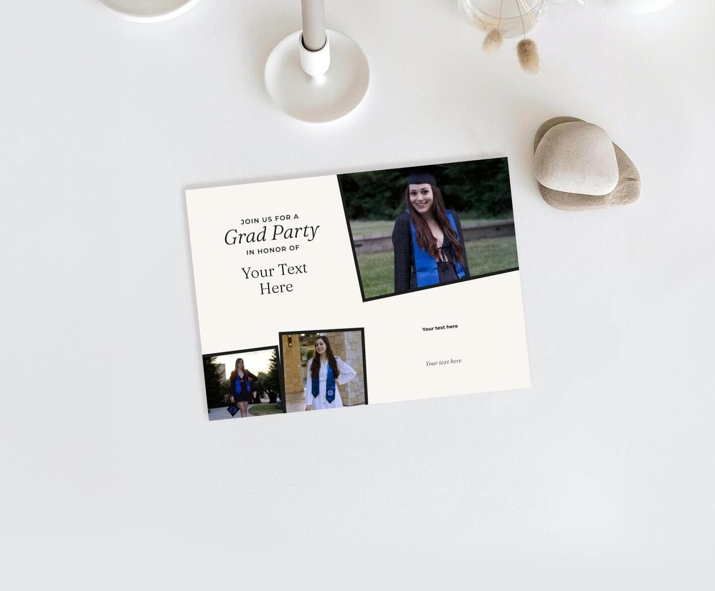 White Multi Square Invitation Card