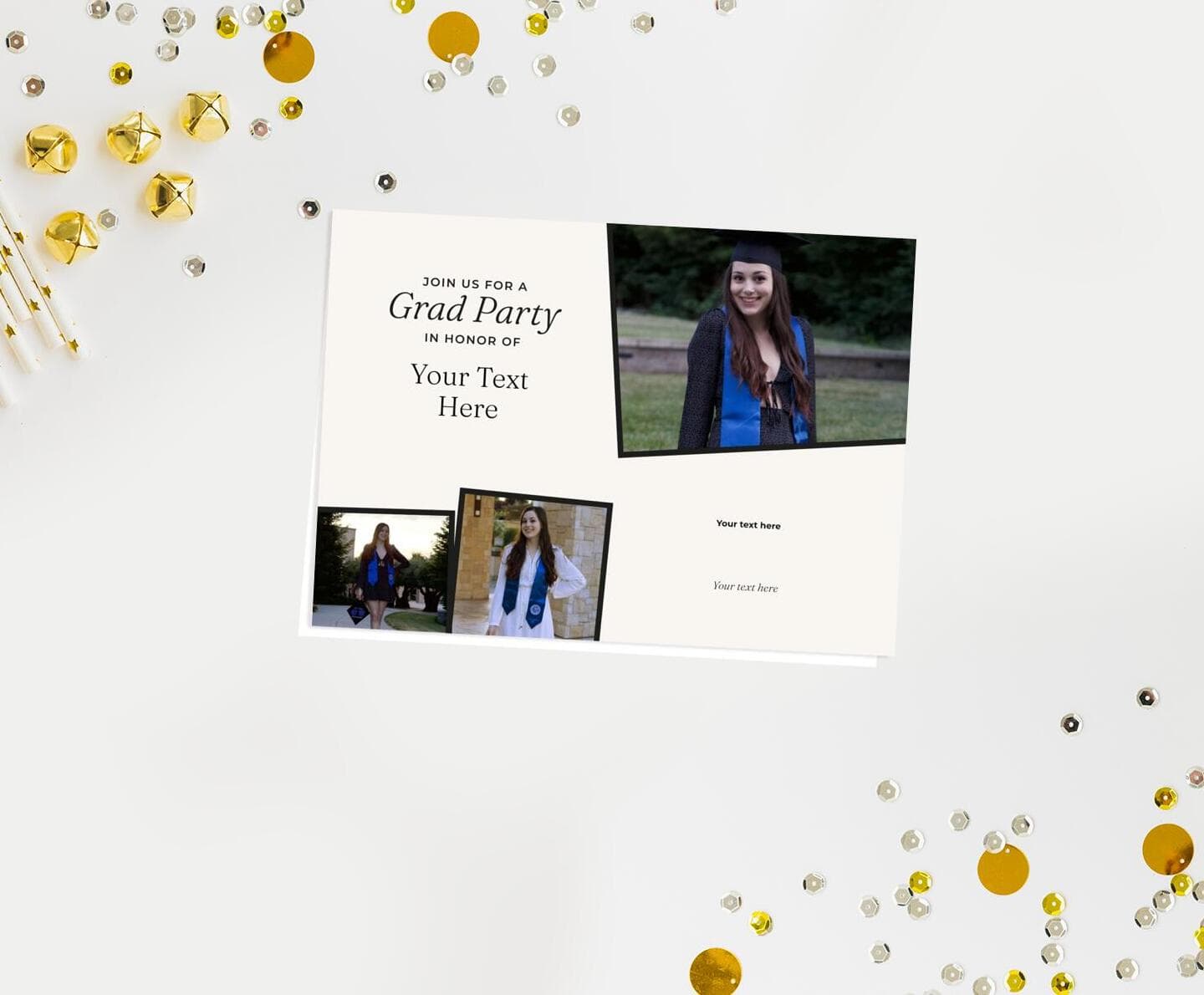 White Multi Square Invitation Card