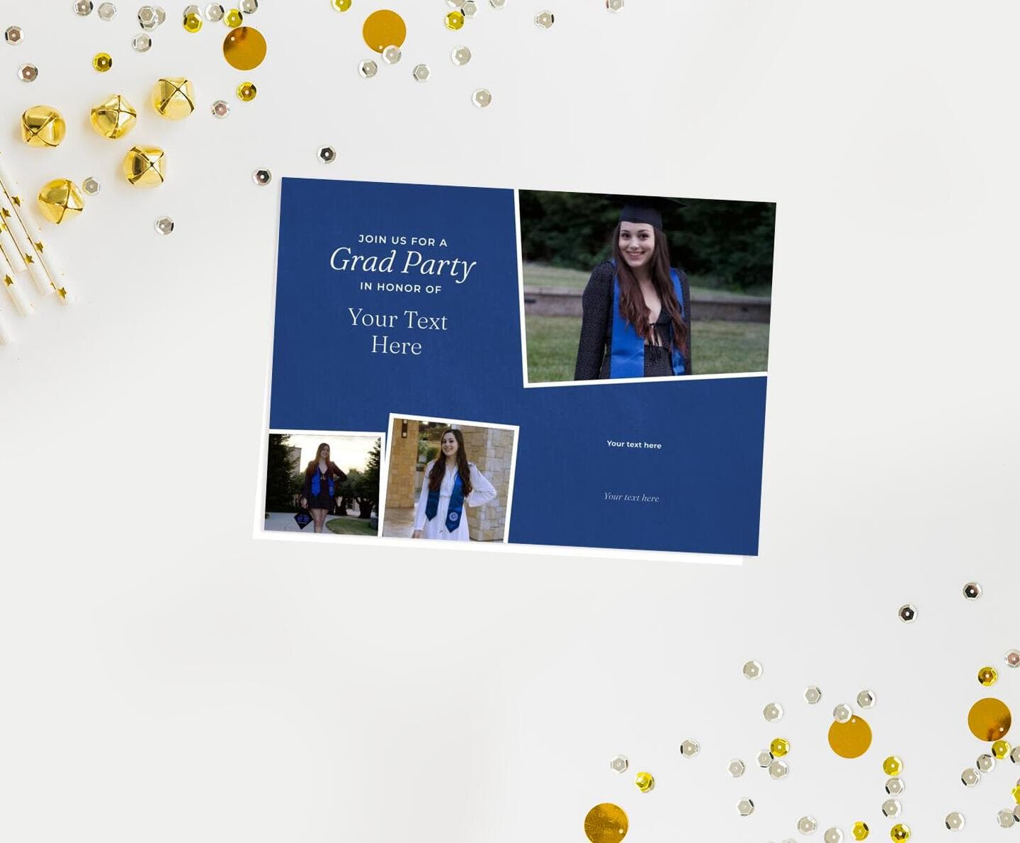 Blue Multi-Square Invitation Card